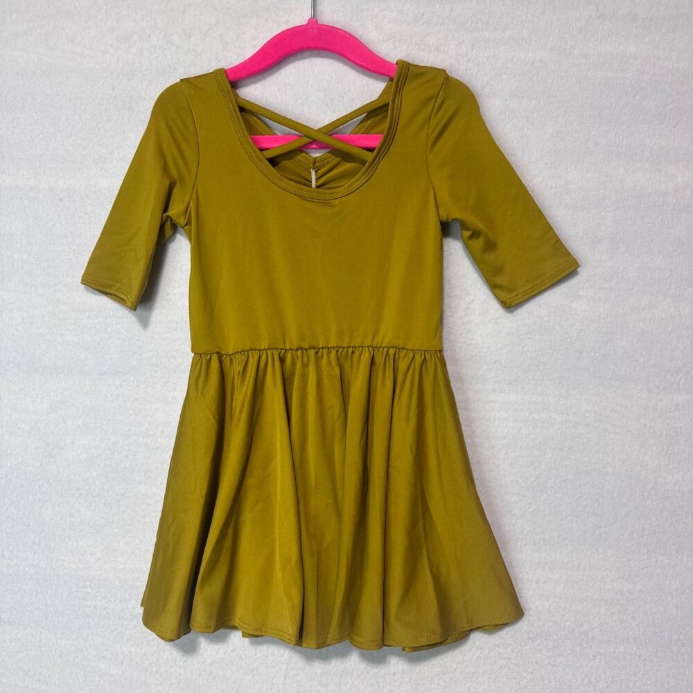Dotdotsmile Dress Size 2T Solid Olive Color New with Tags - Picture 5 of 6